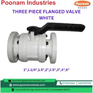 Three Piece Flanged Valve (White)
